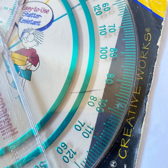 Fiskars Vintage Protractor New In Package Transparent Swing Bar 95400 - Picture 4 of 9